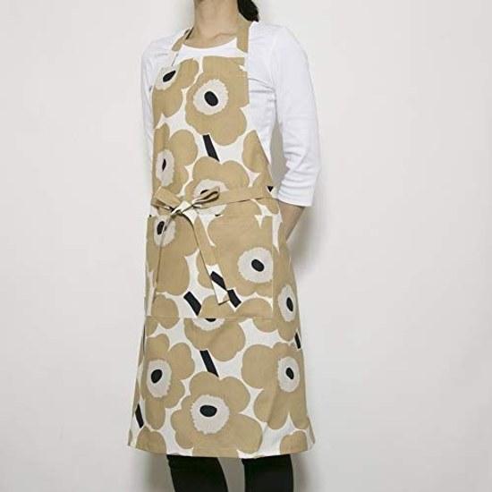Marimekko Apron Pieni Unikko Off-WhiteBeigeDark Blue cm