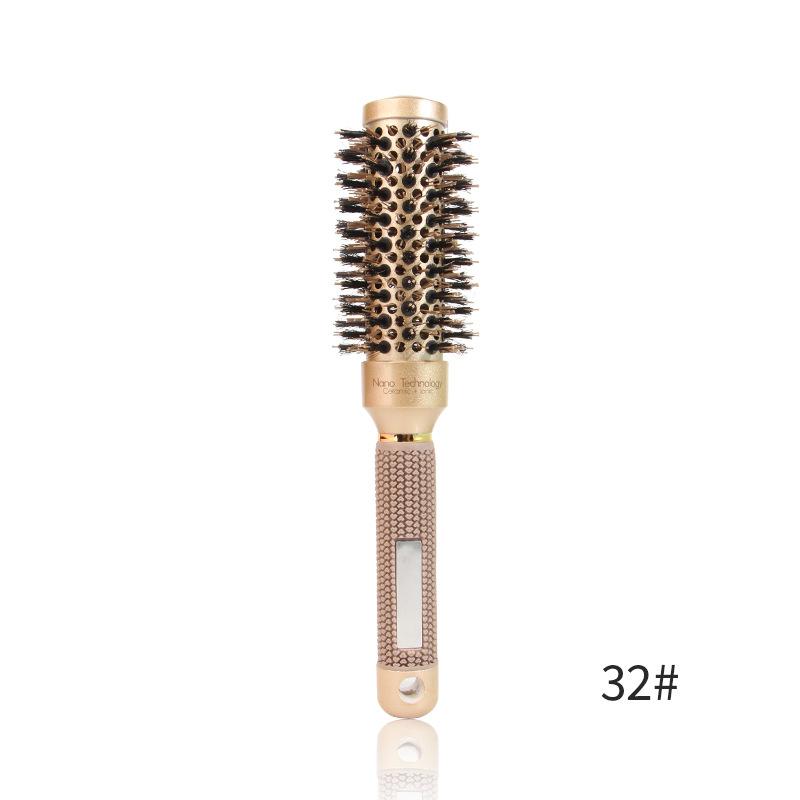 

Расческа для женщин с круглой щетиной из щетины кабана для укладки и завивки феном НОВАЯ 32#
