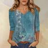 3/4 Sleeve Shirts For Women Cute Print Graphic Tees Blouses Casual Plus Size Basic Tops Pullover