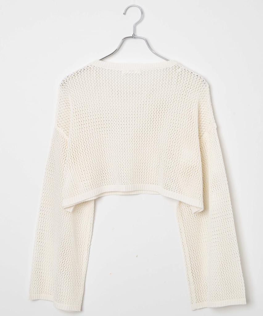 WEGO Short Mesh Knit Long Short Korean Size White Pullover, Sleeve, Top, Spring/Summer Outfit, Girly, Style, Gift, Present, Adult, Spring, Summer,
