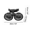 Dual Head Car Seat Fan 360 Rotation USB Power Quiet Cooling for Rear Passenger