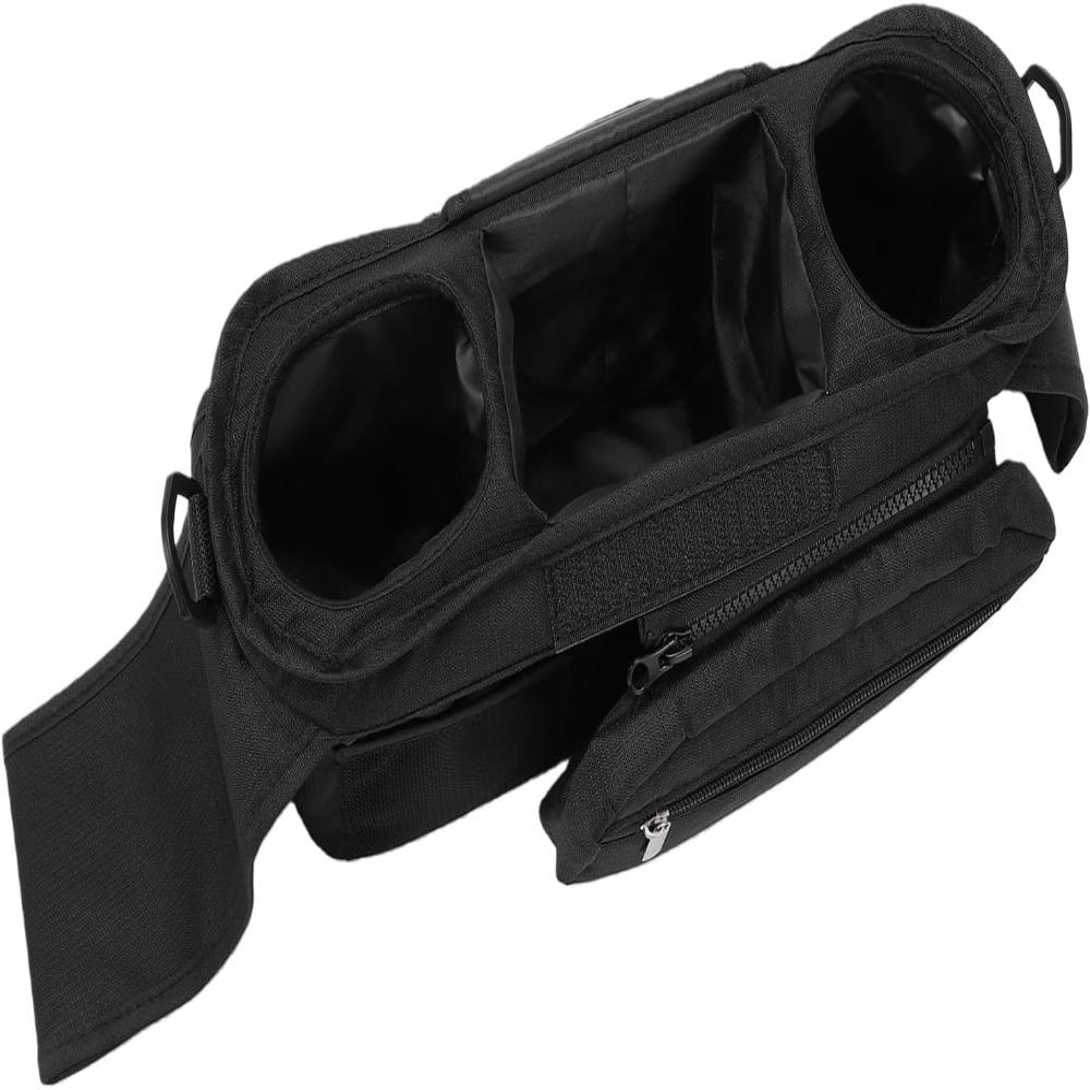Water Tough Nylon Dog Training Bag Black Dog Walking Fanny Pack Dog Food Pouch Pet Owner Daily Use