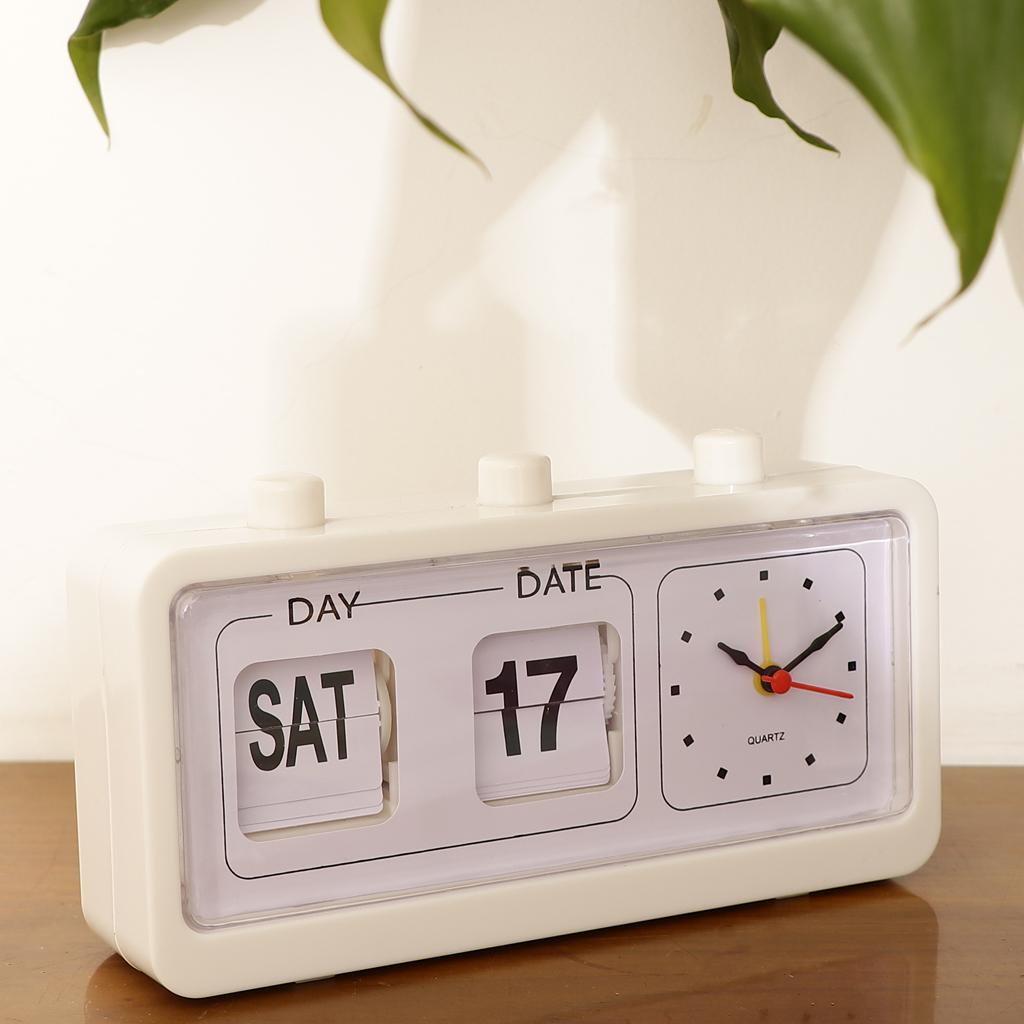 Digital Retro Fashion Flip Clock Operated Mechanical Clock Flip Day Date Time Vintage Fashion Clock For Home Decora Idea Gifts