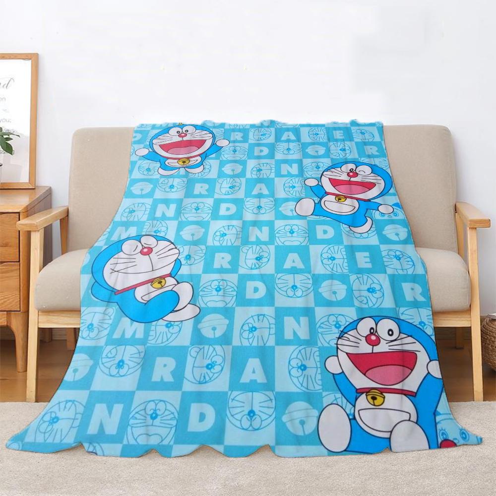Thick Blanket for Winter Doraemon Fluffy Plaid Decorative Sofa Blanket King Size Custom Blankets and Throws Home Interior Throw