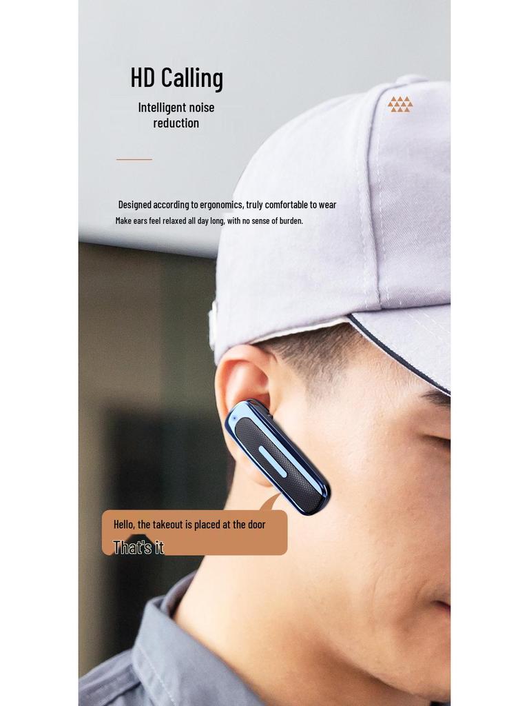 E1 Bluetooth 5.0 Single Ear Hook with Long Battery Life for Business
