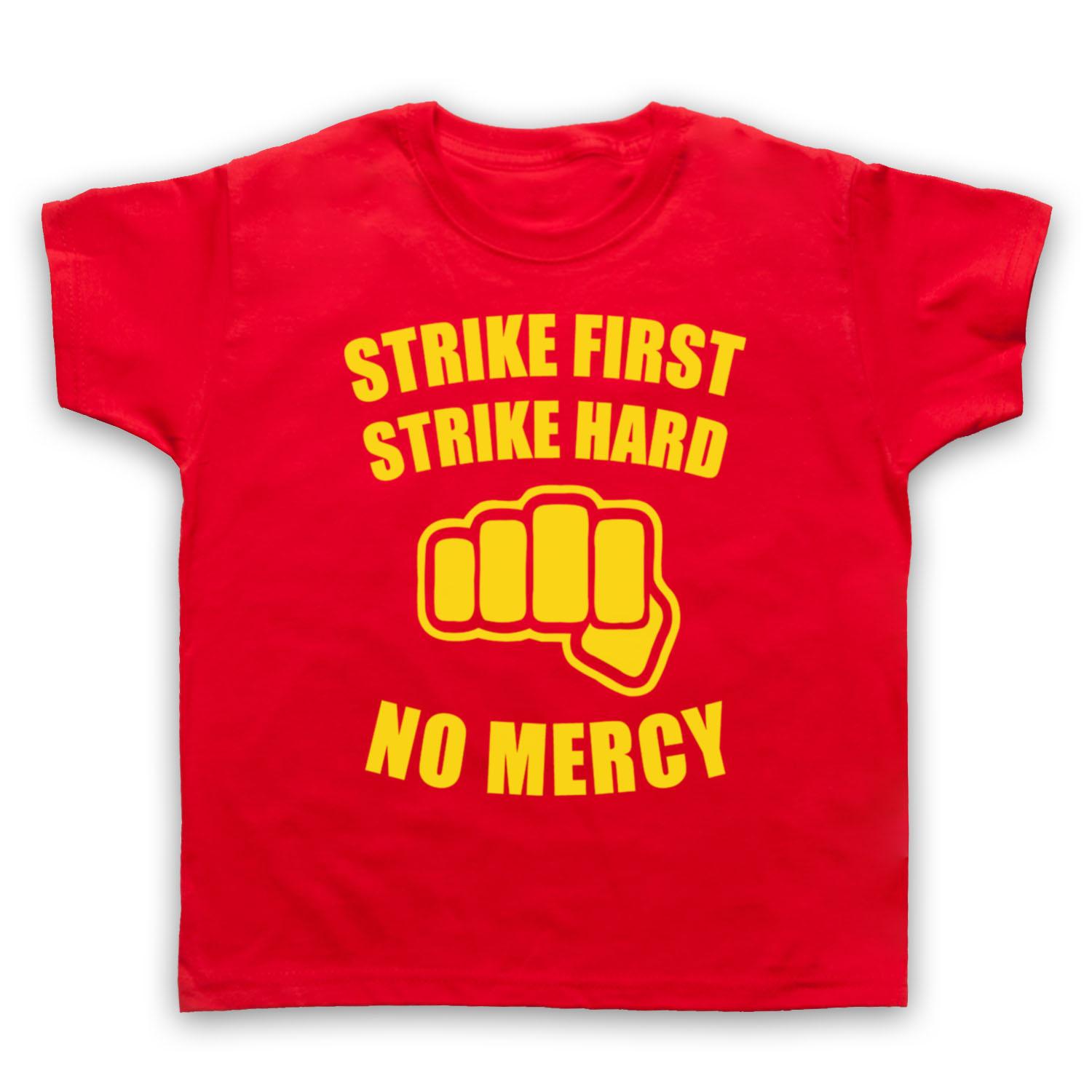 KARATE KID UNOFFICIAL NO MERCY 80 s FILM BAD GUY SLOGAN KIDS CHILDS T-shirt 100