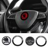 ABCDGE1 ABS Car Steering Wheel Emblem Badge Sticker Decals For Skoda Octavia Superb Rapid Kodiaq Karoq Fabia Kamiq Enyaq Citigo Vision