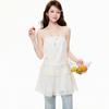 Apricot Small Fragrant Style Lace Hem Sling Vest Women's Summer New Slim-fit Pleated Sleeveless Top