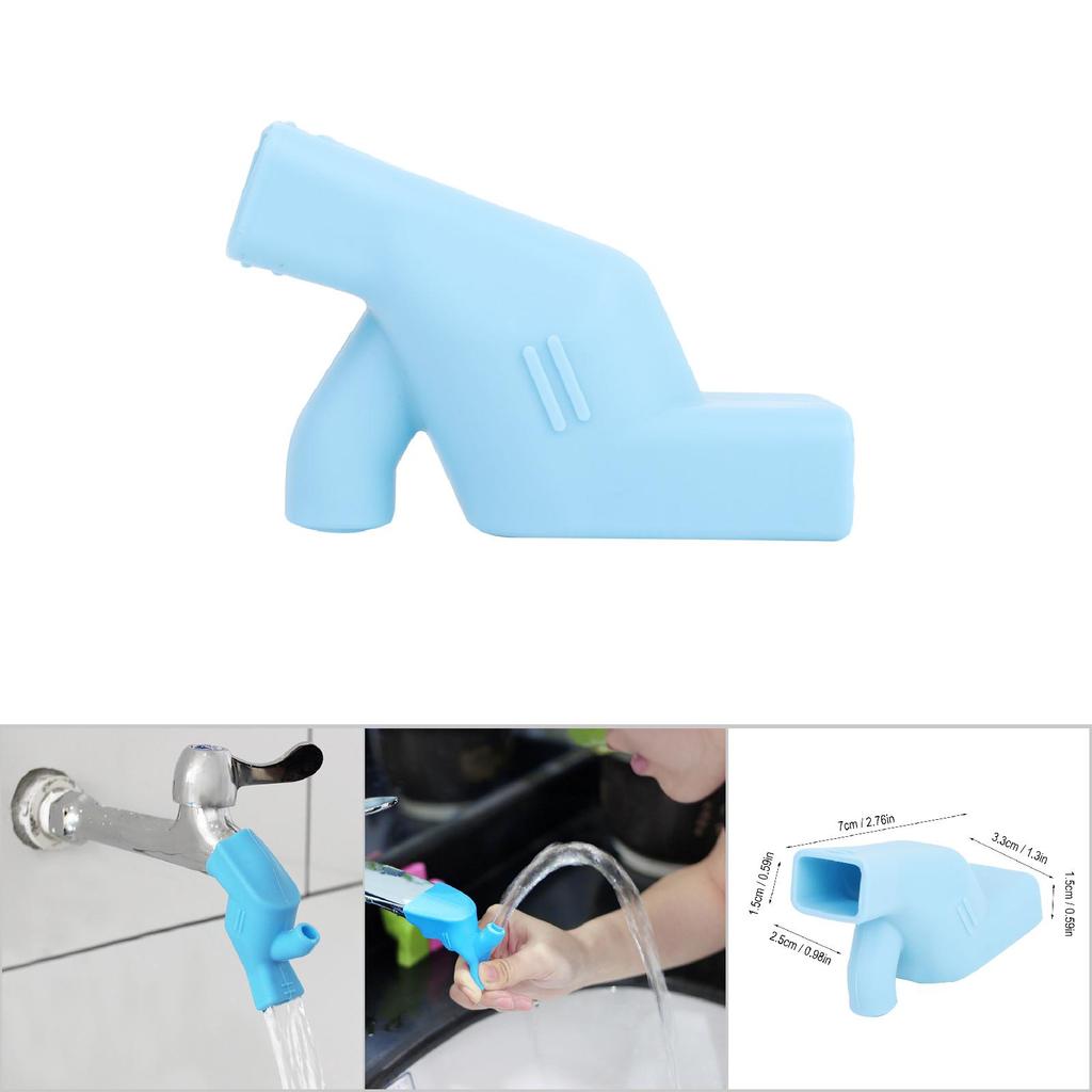 Silicone Faucet Extender Spout Extender for Sink Faucets Hand Washing for Kids (Blue)