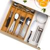 Natural Utensil Drawer Organizer Expandable Grooved Cutlery Tray Cabinet Drawers Dividers  Kitchen