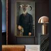 Canvas Painting Retro Nostalgia Gentleman Oil Paintings Wall Art Ram Animal Poster Prints For Living Room Home Wall Modular