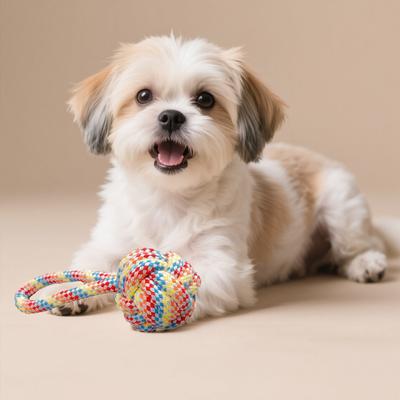 New 1Pc Dog Toy Knot Rope Ball Cotton Rope Dumbbell Puppy Cleaning Teeth Chew Toy Durable Braided Bite Resistant Pet Supplies