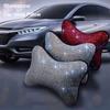 2 Pcs Diamond Bling Car Neck Pillow for Car Seat Driver Auto Seat Headrest Cushion Crystal Rhinestone Rainbow Bling Accessories