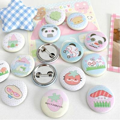 6Pcs Cute Cartoon Mini Cartoon Retro Button Badge Kawaii Kids Backpack Pencil Bag Handheld Diy Decorative Brooch Pin Accessories