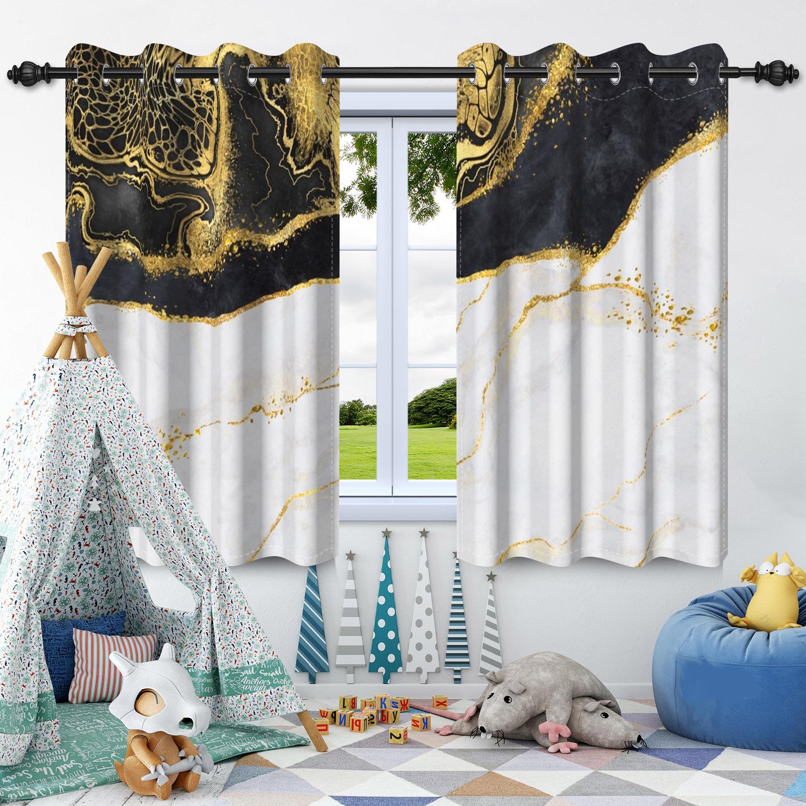 

Black Grey Marble Window Curtains Morden Art Luxury Marble Drape Bedroom Living Room Cafe Hotel Apartment Decorative Curtain 50x120cm 2pcs