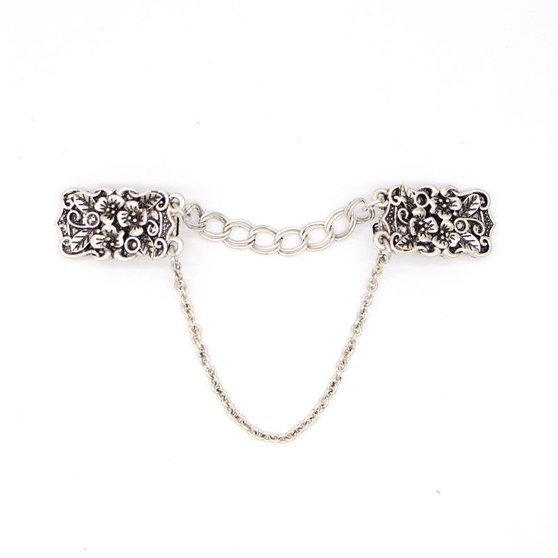Antique Silver Brooch Collar & Scarf Clip for Men & Women