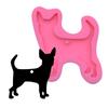 Shiny Dog Shaped Keychain Resin Mold DIY Crafts Pendant Silicone Mould Handmade Glossy Animal Puppy for Key Chain Decor