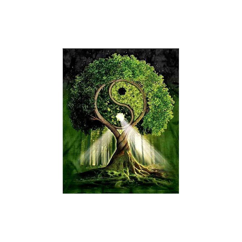 Full Resin Diamond 5d DIY Diamond Painting Tree of Life Embroidered Round Cross Stitch Mosaic Buddha Painting Home Decor