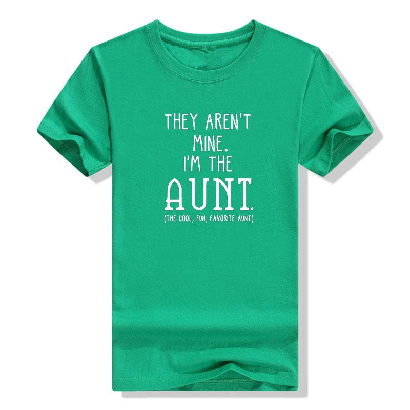 They Arent Mine Im The Aunt Shirtwomen Casual Funny Pattern Tshirtwomens Summer Short Sleeve Tops Auntie Gift Outfit