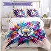 Set Lenzuola 3 Pezzi Stampato Manchester City Morbido Delicato sulla Pelle Lavabile Copripiumino e Federe Set Tutte le Stagioni Camera da Letto