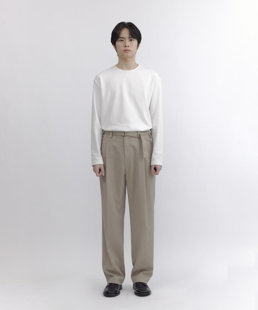 NONBLANK [Summer] Summer Cool Touch Belted Wide Fit Pants_Beige