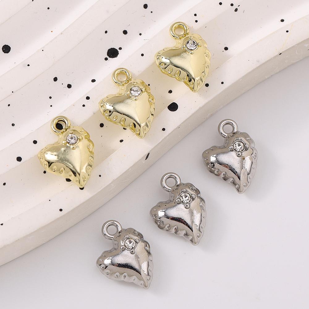 5pcs 14*10mm Alloy Love Heart Charms Pendants for Jewelry Making DIY Earrings Bracelet Necklace Accessories Supplies