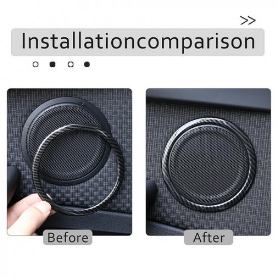 4PCS ABS Carbon Fiber Door Horn Speaker Ring Cover Trim For Toyota Supra -22