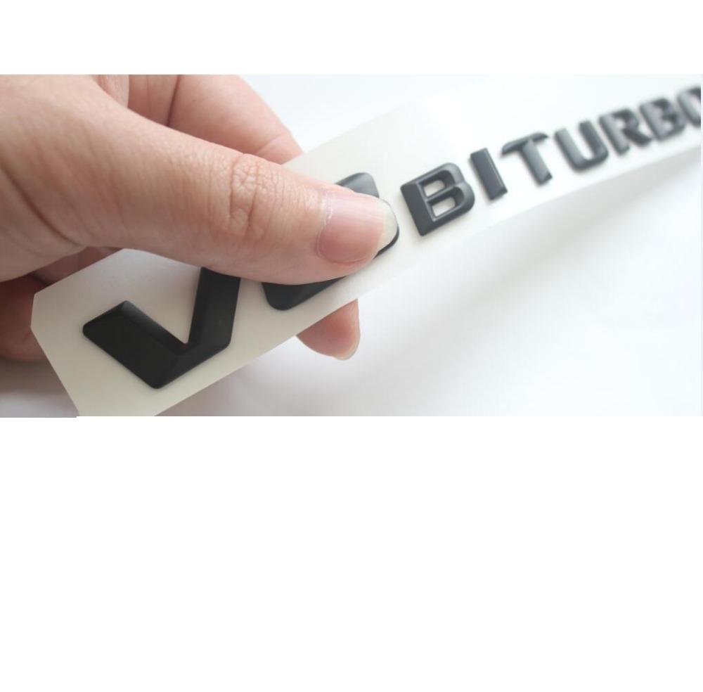 3D Matt Black Trunk Letters Emblems Badges Sticker for Mercedes Benz GLC43 GLC63 V8 V12 BITURBO AMG 4MATIC
