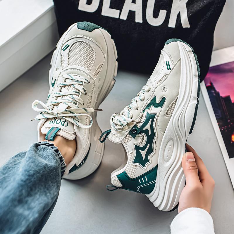 Men's Shoes 2025 New Spring Trend Versatile Thick-soled Wear-resistant Student Sports and Leisure Shoes Men's Breathable Dad Shoes