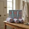 Women Bag Set Usalover925 Blue Quilted Cotton Floral Print Women Bag Set 01