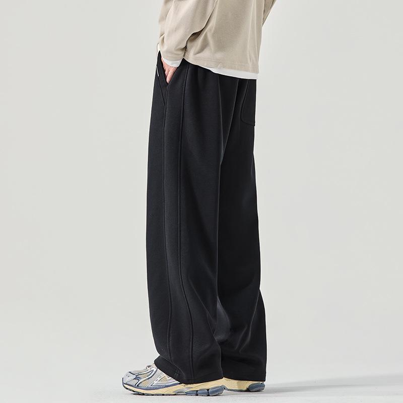 Sweatpants Men's Autumn and Winter New Trendy Versatile Loose Wide-leg Drape Straight Elastic Waist Knitted Casual Trousers