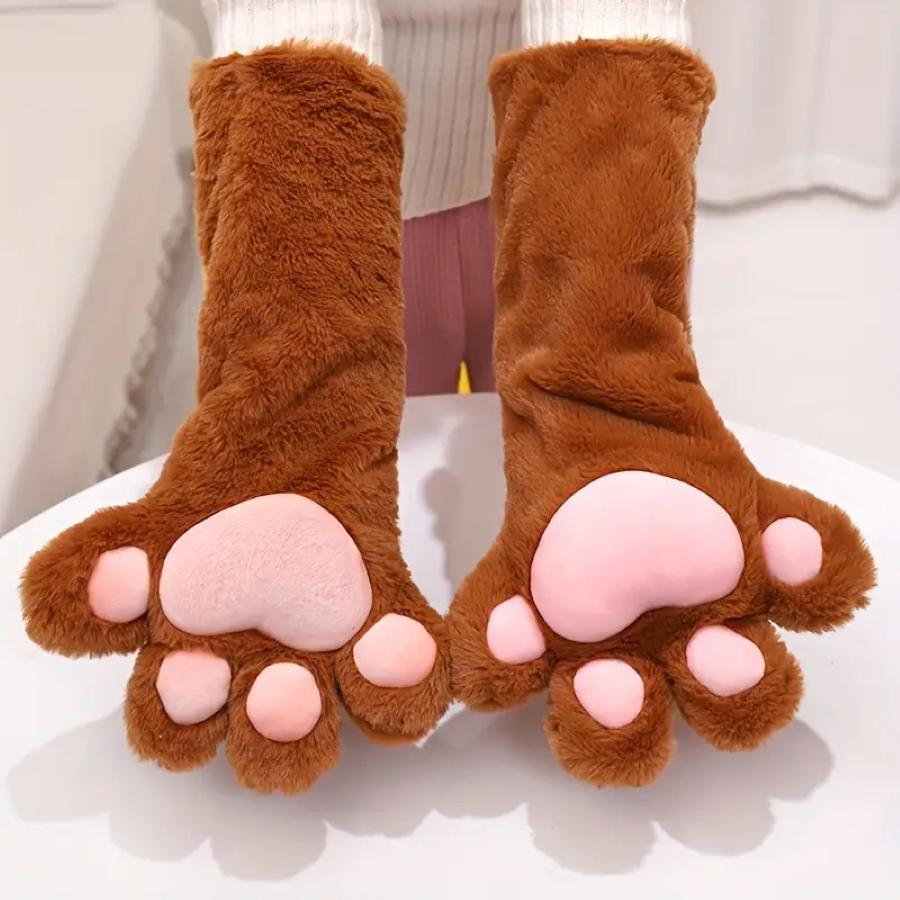 Cosplay Anime Zampe Pellicciose Artigli Animali Guanti Zampe Manopole Invernali Tute Pellicciose Per Bomboniere Adulti Bambini