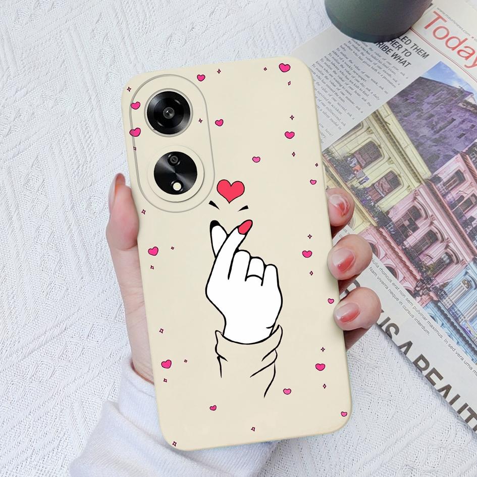 Fashion Love Heart Phone Cases For Oppo A1 A1K A7 A11 A15 A35 A52 A55 Soft Liquid Silicone Anti Slip Durable Shockproof Protective Shell For Oppo Capa