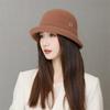 Elegant Top Hat Women's Foldable Basin Hat Bucket Hat Japanese Retro Bucket Hat Autumn and Winter Warm Hat