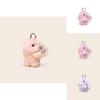 Light Luxury Bunny Plush Keychain With Floral Pattern For Ladies Fashion Accessories