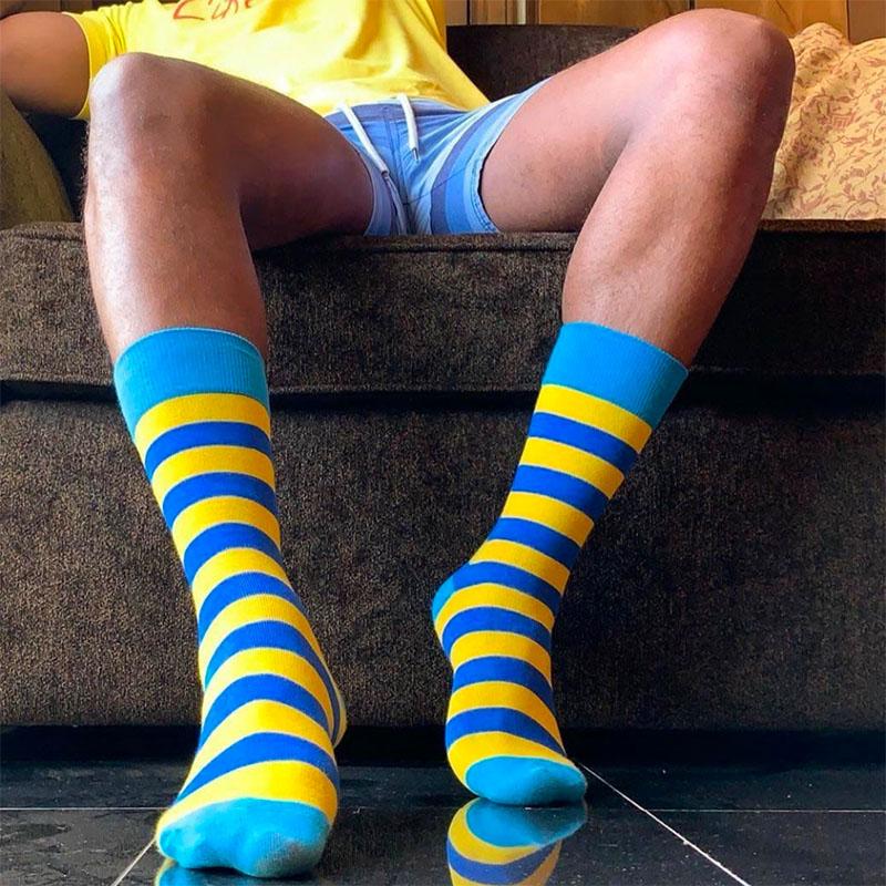 High quality geometric pattern men's socks irregular polka dot casual calf socks