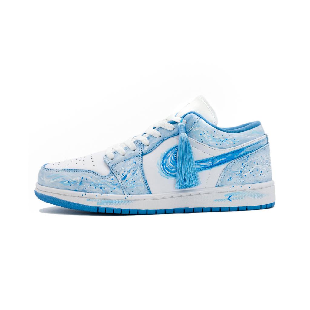 Jordan Air Jordan 1 Lán, Zlatě ražené, Smíšené, Všestranné, Pár, Stříkance inkoustu, Prémiová estetika, Ambient 553558-132(Team1785--Sbox)