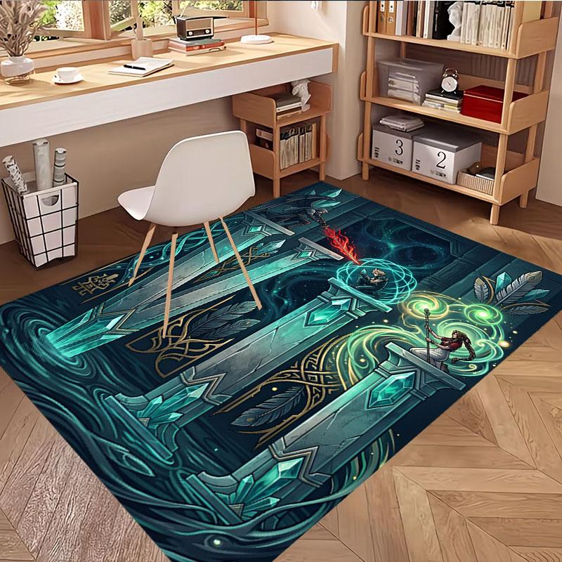 Final Fantasy Print Rug, Washable Floor Carpet, For Entryway Dorm Laundry Room Office Study, Home Decor Birthday Christmas Gift