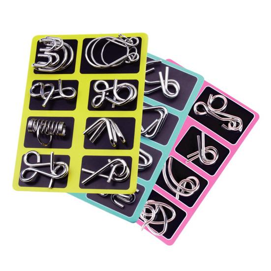 24/32/40/41 Peças Quebra-Cabeça de Metal Anel Teste de Lógica IQ Quebra-Cabeça de Arame 3D Encaixável Crianças Adultos Educacional Destravar Encaixe Jogo Desafiador