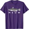 T-shirt Graphique Poisson-chat Miaou Jeu de Mots Drôle Pêcheur Amoureux Cadeau T-shirt