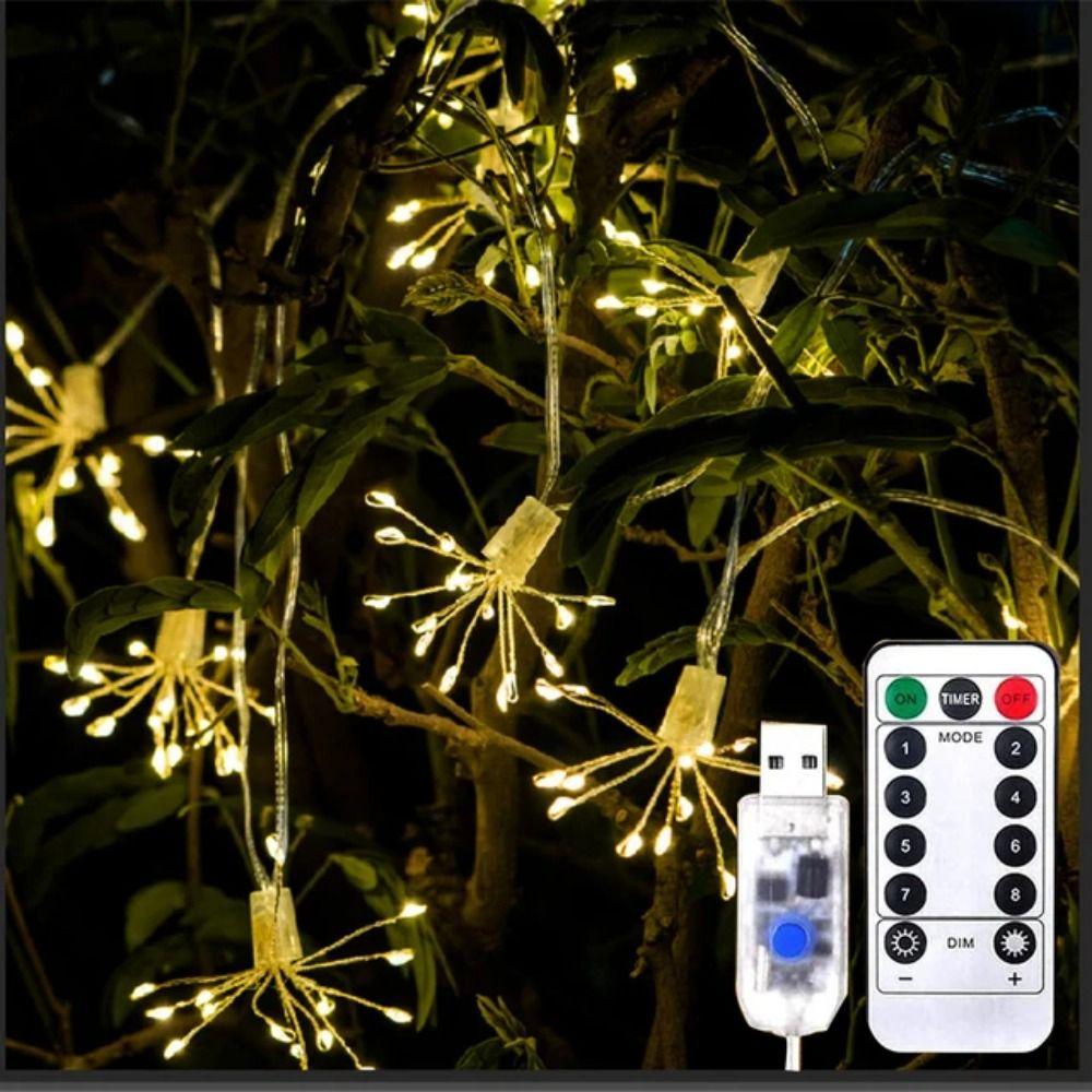 8 Lighting Modes LED Starburst Chain String Lights USB/Solar Fairy Light  Christmas
