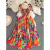 Women's Clothing Fashion Print Summer New Suspender Dress