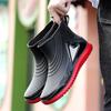 Verdickte und samtige Regenschuhe Herren Mittelschaft rutschfeste wasserdichte Schuhe Neue Mode Outdoor Wasserstiefel Warm Kurzschaft Herren