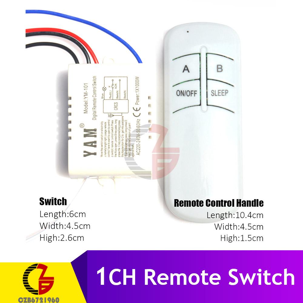 

Across Wall 220V Remote Control Switch Wall Chandelier Lamp LED Light Switch Sleep Mode 1 2 3 4 CH Receiver Transceiver On Off