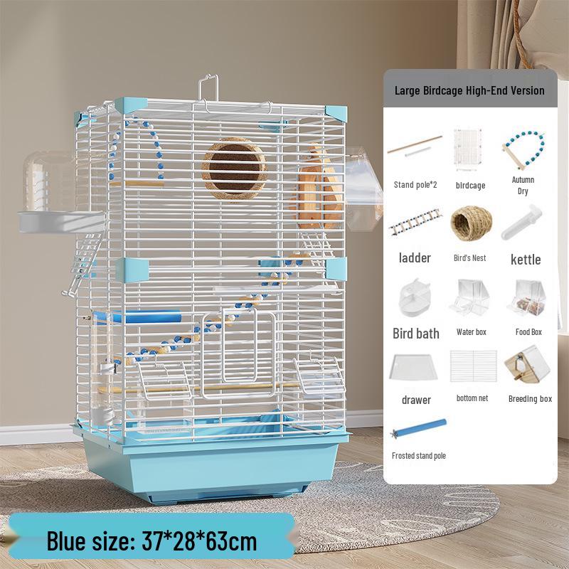 Luxury Birdcage with Breeding Box for Parrots and Budgies - Large Aviary for Cockatiels, Mynas, and More