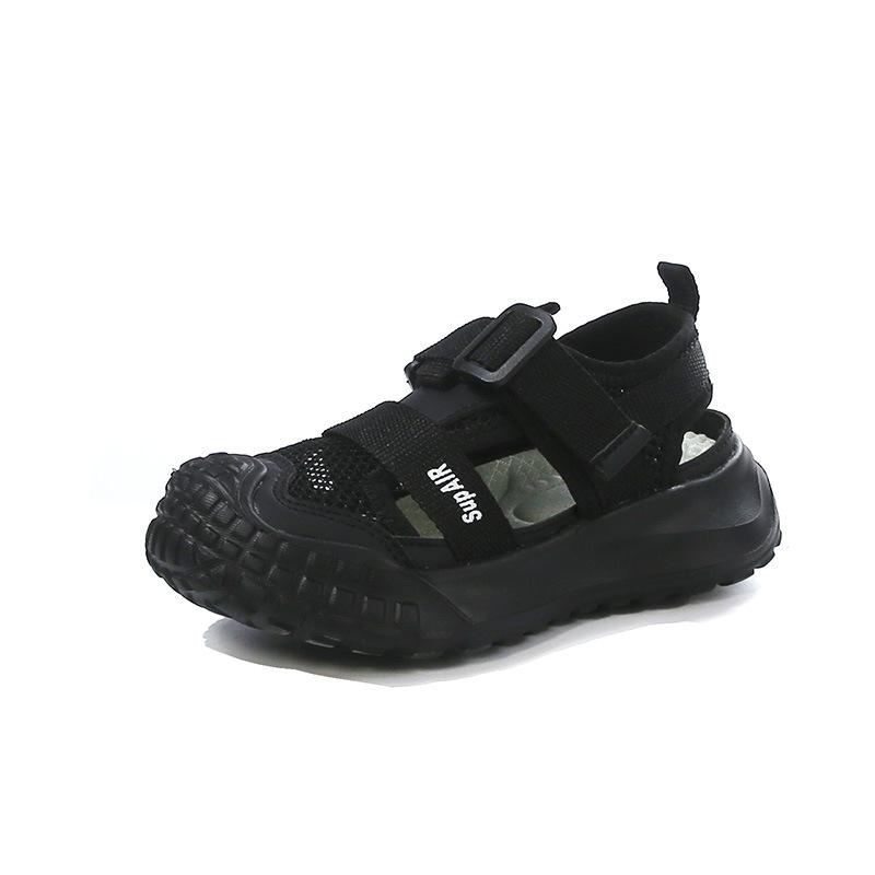 

Детская спортивная обувь баотоу 2025 лето полая дышащая обувь для маленькой девочки повседневная обувь мягкая подошва нескользящие сандалии для мальчиков 26-30 yards, 5 pairs in one hand чёрный