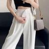 Plus Size High Waist Wide-Leg Autumn Trousers - Loose, Slimming, Floor-Length Design for Women