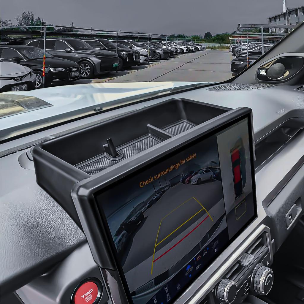 Center Console Organizer Dashboard Storage Box For 2025-2025 Toyota Tacoma & 2025 4Runner Behind Screen Dash Board Accessories