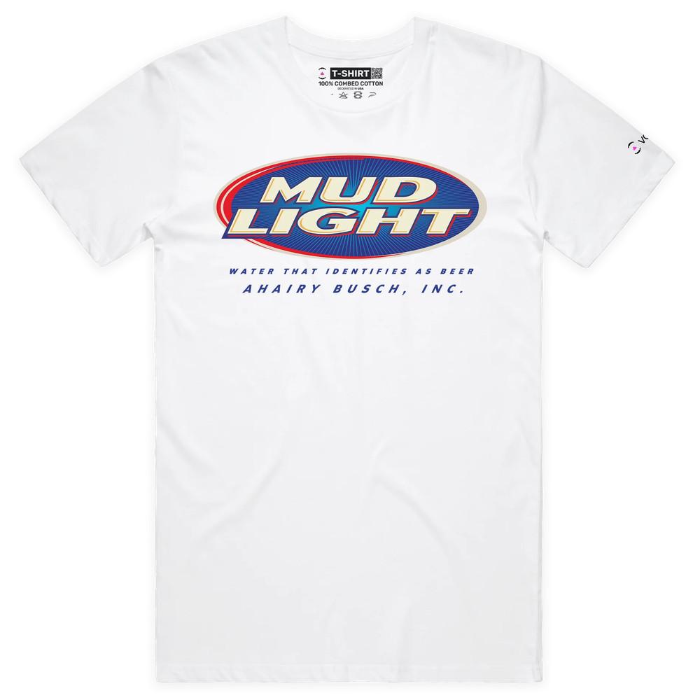VOICEART Mud Light Water or Beer Funny T-Shirt with Premium Quality Graphic S
