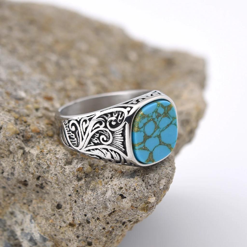 Hochwertige Herrenringe aus 316L Edelstahl im Mehrfarben-Zirkon-Stil